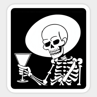 Skeleton with martini cheers cocktail Sticker